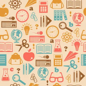 Educational Items Pattern Wallpaper