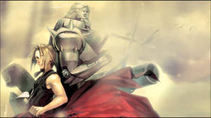 Edward And Alphonse Elric Make Their Last Stand Wallpaper