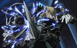 Edward Elric Fighting An Ethereal Foe Wallpaper