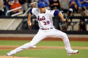 Edwin Diaz In Uniform As Pitcher Wallpaper