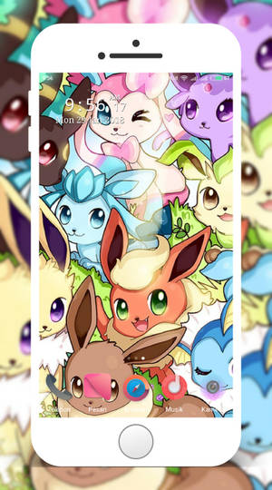 Eevee On Screen Iphone Wallpaper