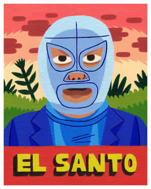 El Santo Luchador Illustration Wallpaper