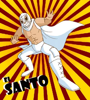 El Santo Luchador Illustration Wallpaper