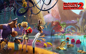 Elated Cloudy With A Chance Of Meatballs 2 Characters Wallpaper