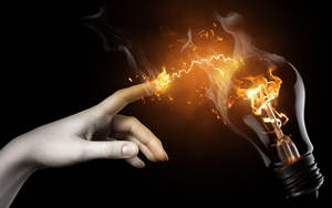 Electric Current Burning Finger Wallpaper