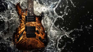 Electric Guitar Water Splash Wallpaper