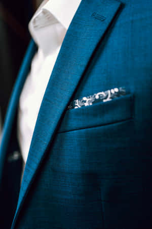 Elegant Blue And White Men's Suit Wallpaper