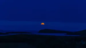 Elegant Blue Anime Scenery Wallpaper