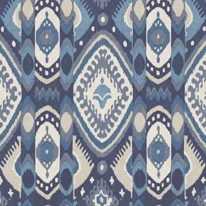 Elegant Blue Bukhara Inspired Pattern Wallpaper Wallpaper