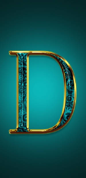 Elegant Blue-green Letter D Wallpaper