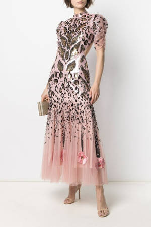 Elegant Chic In Temperley London Pink Dress Wallpaper