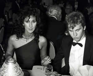 Elegant Coupleat Event Blackand White Wallpaper