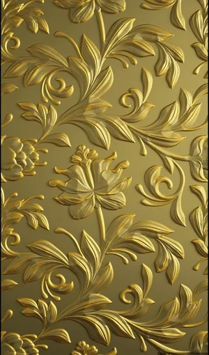 Elegant Golden Leafy Pattern Wallpaper