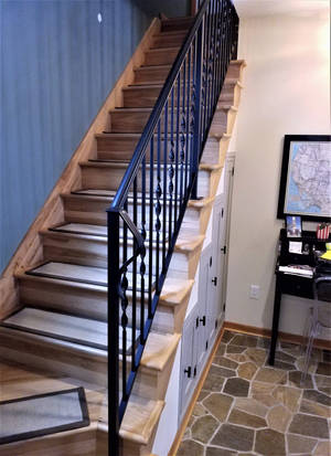 Elegant Iron Staircase Railing Wallpaper