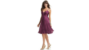 Elegant Purple Dress Model Wallpaper