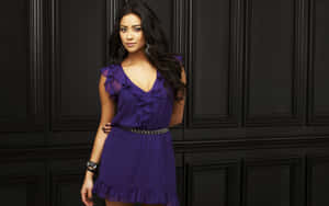 Elegant Purple Dress Portrait Wallpaper