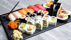 Elegant Sushi Plating Wallpaper