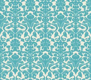 Elegant Teal Damask Pattern Wallpaper