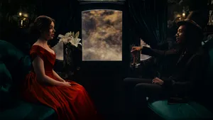 Elegant Train Journey Scene Wallpaper