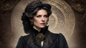 Elegant Victorian Lady Portrait Wallpaper