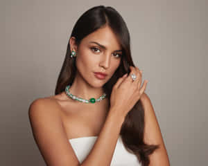 Elegant Woman Jewelry Portrait Wallpaper