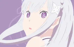 Elf With Silver Hair Emilia Wallpaper