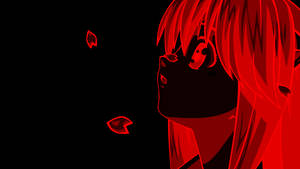 Elfen Lied Lucy On Red Filter Wallpaper