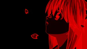 Elfen Lied Lucy On Red Filter Wallpaper