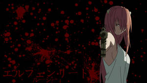 Elfen Lied Lucy Pointing A Gun Wallpaper