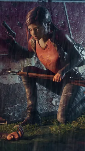 Ellie Armedand Alert The Lastof Us Wallpaper