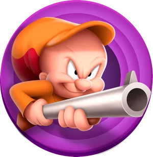 Elmer Fudd Violet Circle Wallpaper