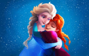 Elsa And Anna Embrace Wallpaper