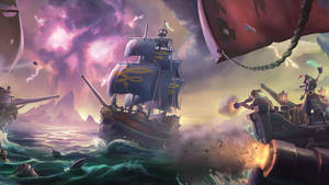 Embark On A Nautical Adventure In Sea Of Thieves Wallpaper