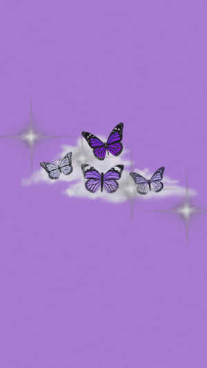 Embody The Beauty Of Nature With The Purple Butterfly Iphone Wallpaper