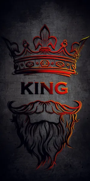 Embossed Crown King Beard Logo Wallpaper