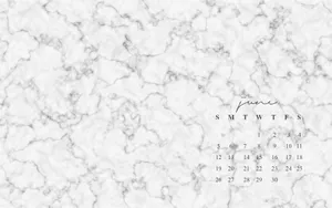 Embrace The Beauty Of June With A White Marble Calendar. Wallpaper