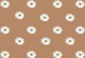 Embrace The Calmness Of Floral Beige Brown Aesthetic Wallpaper