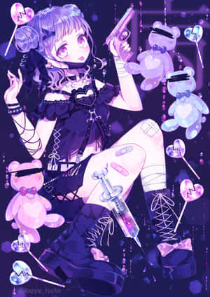 Embrace The Colourful And Mysterious Styles Of Yami Kawaii. Wallpaper