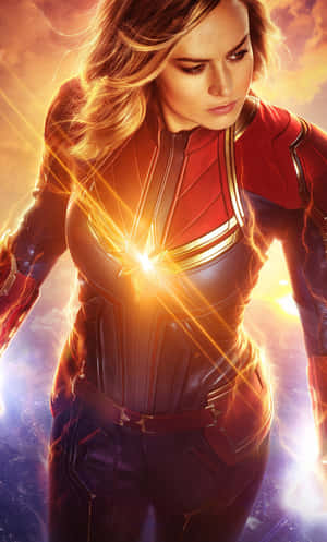 Embrace The Power Of Captain Marvel! Wallpaper