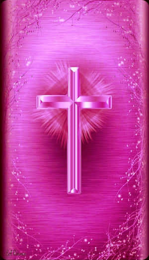 Embrace The Power Of Faith With A Pink Cross Wallpaper
