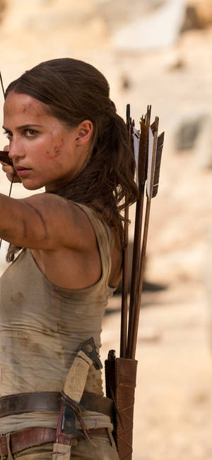 Embrace Your Inner Adventurer With The Iconic Lara Croft Iphone. Wallpaper