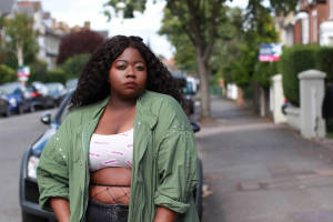 Embracing Individuality: A Confident Plus-sized African American Woman In Streetwear Wallpaper