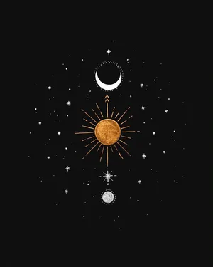Embracing The Cosmic Dance: Sun And Moon Aesthetic Wallpaper