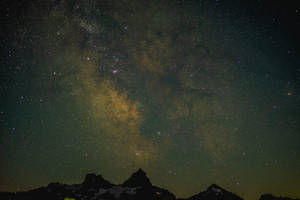 Emerald Green Sky Over Mountain Wallpaper