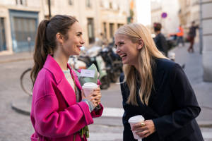 Emily And Camille Having An Unforgettable Parisian Experience. Wallpaper