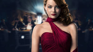 • Emma Stone Captivates In Red Wallpaper