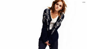 Emma Watson In A Knitted Cardigan Wallpaper