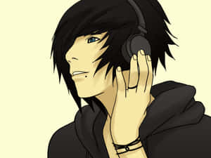 Emo Anime Boy With Heart In Hand Wallpaper