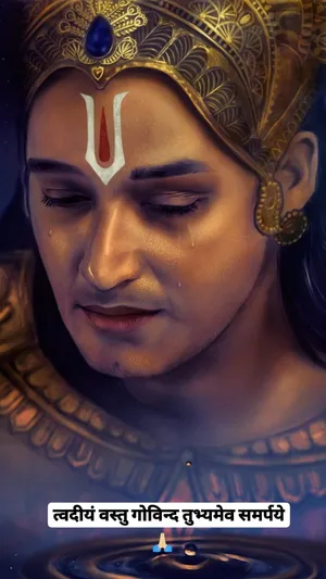 Emotional Krishna Holding A Phone - Sourabh Raaj Jain Wallpaper