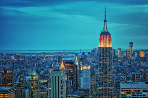 Empire State Building And New York Skyline Wallpaper